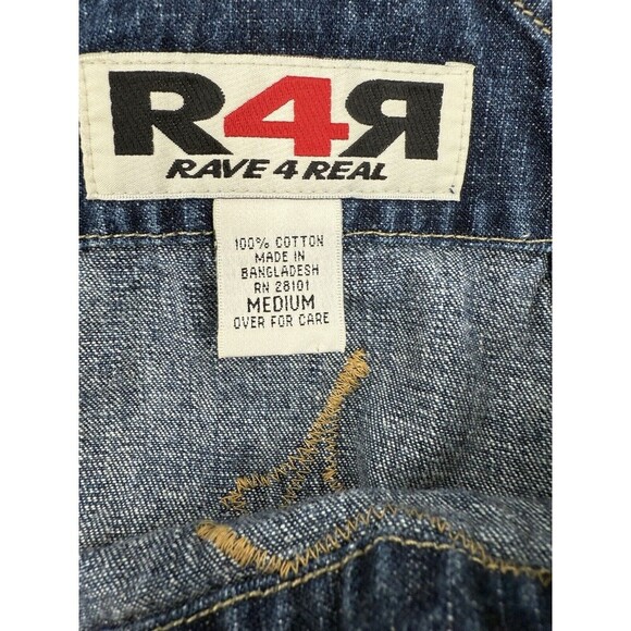 RAVE 4 REAL R4R BIB OVERALLS 100% COTTON  SCARECROW SIZE MEDIUM BOHO CORE - Picture 9 of 11